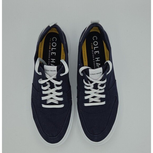 Cole Haan GrandPrø Rally Canvas Court Marine Blue/White Sneaker Men Size 10 EUC - Picture 5 of 9